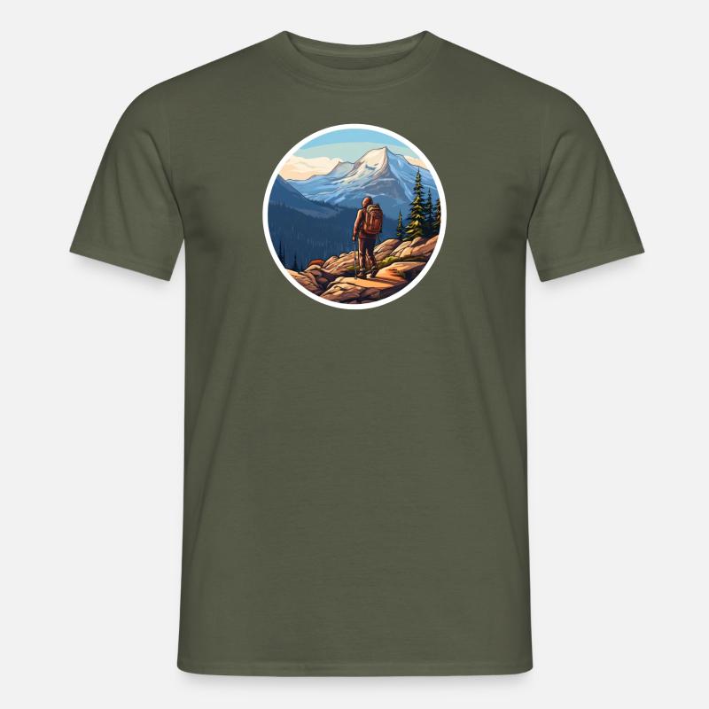 Wandern oder Hiking - Männer T-Shirt - Militärgrün