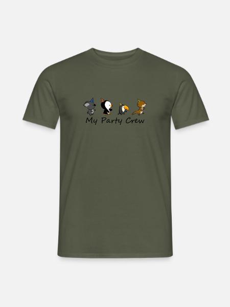 My Party Crew - Cute Animal Party - Männer T-Shirt - Militärgrün