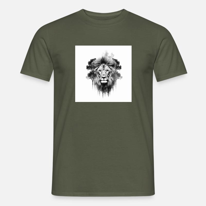 Löwe - Männer T-Shirt - Militärgrün