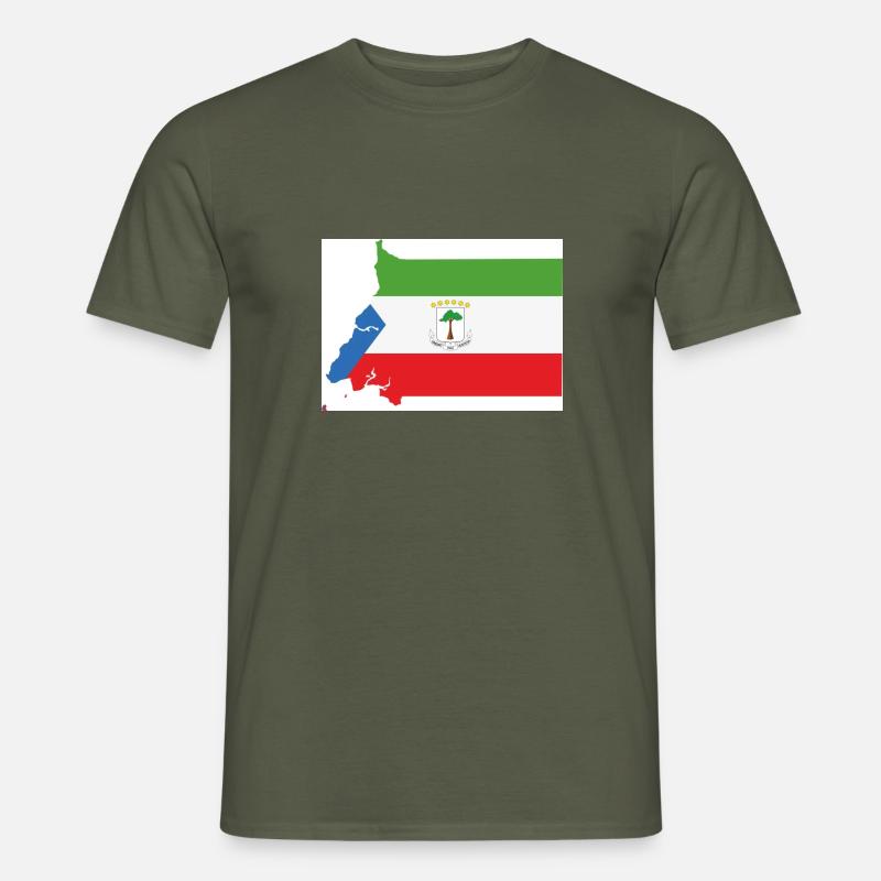 Flagge Äquatorialguinea, Map - Männer T-Shirt - Militärgrün