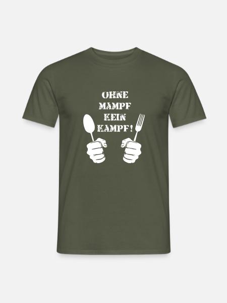Ohne Mampf kein Kampf! 💪😄 🍔🔥 - Männer T-Shirt - Militärgrün