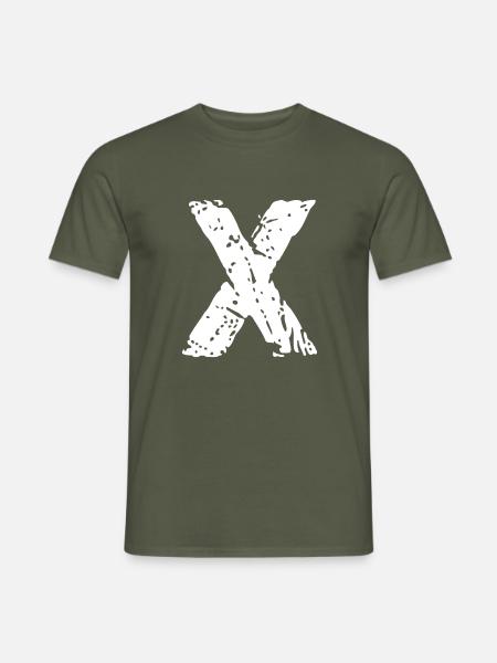 Buchstabe X Stencil Farbwechsel - Männer T-Shirt - Militärgrün