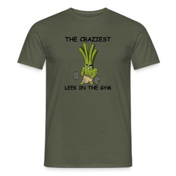 Der krasseste Lauch im Gym | Fitness, Training - Männer T-Shirt - Militärgrün - Vorne - AI Model Male 178 light (178cm)