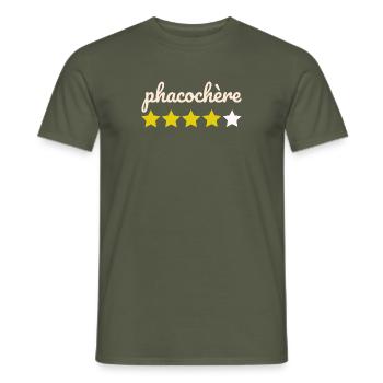 phacochère, 4 étoiles - T-shirt homme - vert militaire - Devant - AI Model Male 178 light (178cm)