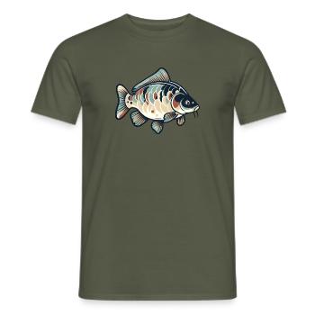 Carp, Fishing, Fish - Men's T-Shirt - military green - Front - AI Model Male 178 light (178cm)