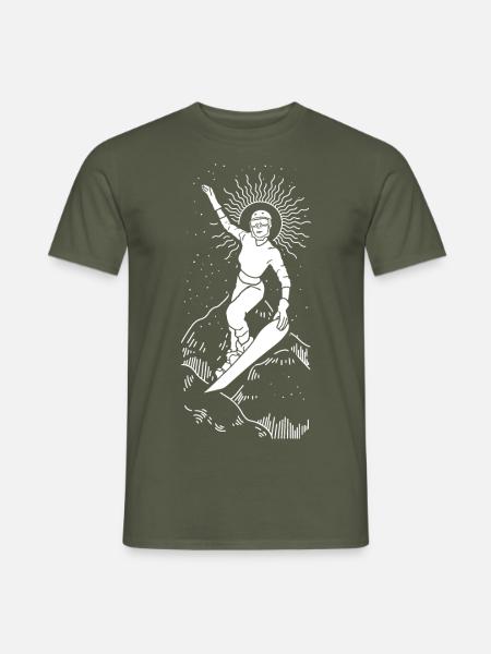 Snowboard | Winterurlaub | Sport | Wintersport - Männer T-Shirt - Militärgrün