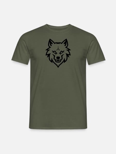 Fenrir Gesicht Logo - Männer T-Shirt - Militärgrün