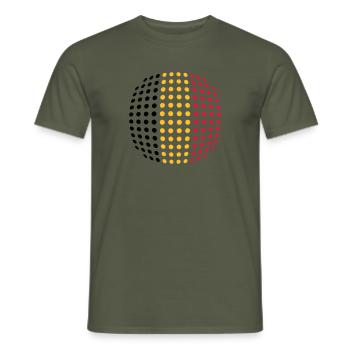Belgium flag (Dotted) - T-shirt homme - vert militaire - Devant - AI Model Male 178 light (178cm)