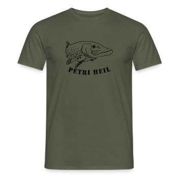 Hecht - Männer T-Shirt - Militärgrün - Vorne - AI Model Male 178 light (178cm)