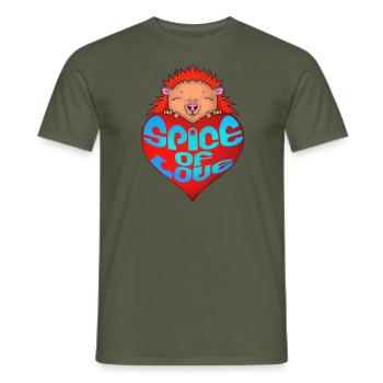 SPICE OF LOVE - Men's T-Shirt - military green - Front - AI Model Male 178 light (178cm)