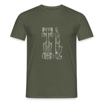Voiture de course - T-shirt homme - vert militaire - Devant - AI Model Male 178 light (178cm)
