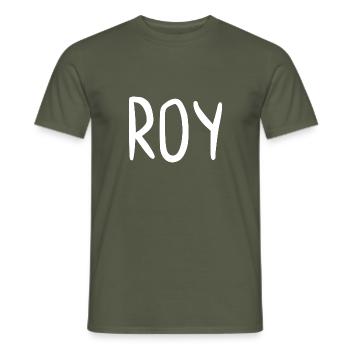 Roy Custom Name Font Text Birthday - Men's T-Shirt - military green - Front - AI Model Male 178 light (178cm)