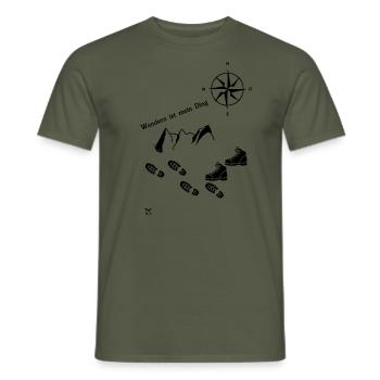Wandern - Männer T-Shirt - Militärgrün - Vorne - AI Model Male 178 light (178cm)
