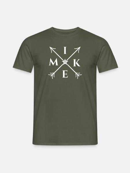 Mike X- Form Motiv Mike Geschenk - Männer T-Shirt - Militärgrün