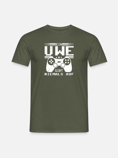 Uwe Gaming Konsole PC Gamer Geschenk - Männer T-Shirt - Militärgrün