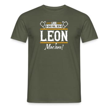 Leon Geschenkidee Geschenk Geburtstag - Männer T-Shirt - Militärgrün - Vorne - AI Model Male 178 light (178cm)