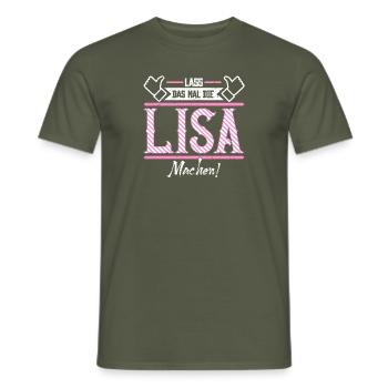 Lisa Geschenkidee Geschenk Geburtstag - Männer T-Shirt - Militärgrün - Vorne - AI Model Male 178 light (178cm)
