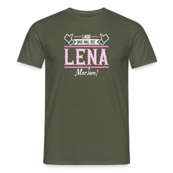 Lena Geschenkidee Geschenk Geburtstag - Männer T-Shirt - Militärgrün - Vorne - AI Model Male 178 light (178cm)