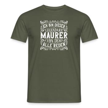 Ich bin dieser Legendäre Maurer Maurermeister - Männer T-Shirt - Militärgrün - Vorne - AI Model Male 178 light (178cm)