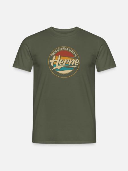 Herne Echte Legenden leben in Herneer - Männer T-Shirt - Militärgrün