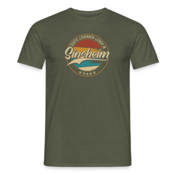 Sinsheim Echte Legenden leben in Sinsheimer - Männer T-Shirt - Militärgrün - Vorne - AI Model Male 178 light (178cm)
