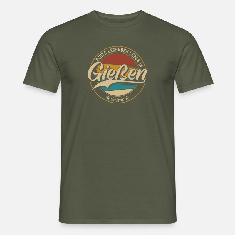 Gießen Echte Legenden leben in Gießener - Männer T-Shirt - Militärgrün