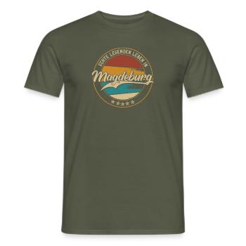 Magdeburg Echte Legenden leben in Magdeburger - Männer T-Shirt - Militärgrün - Vorne - AI Model Male 178 light (178cm)