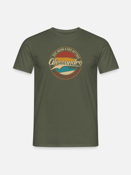 Der mann der mythos Alessandro - Männer T-Shirt - Militärgrün