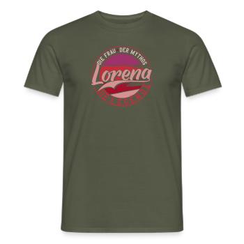 Die frau der Mythos die Legende Lorena - Männer T-Shirt - Militärgrün - Vorne - AI Model Male 178 light (178cm)