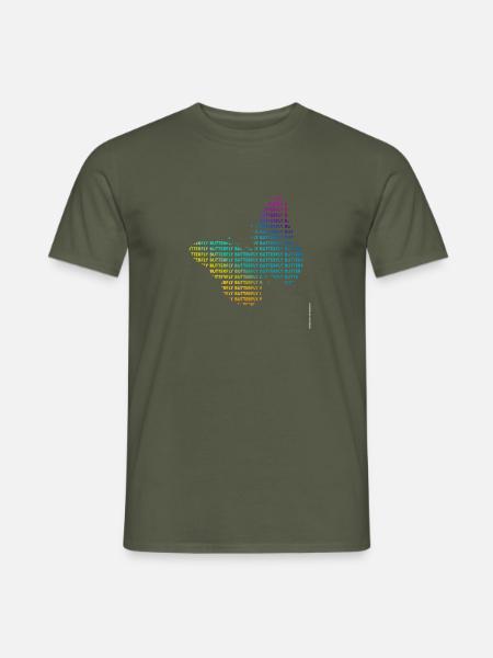 Schmetterling in Regenbogenfarbe - Männer T-Shirt - Militärgrün