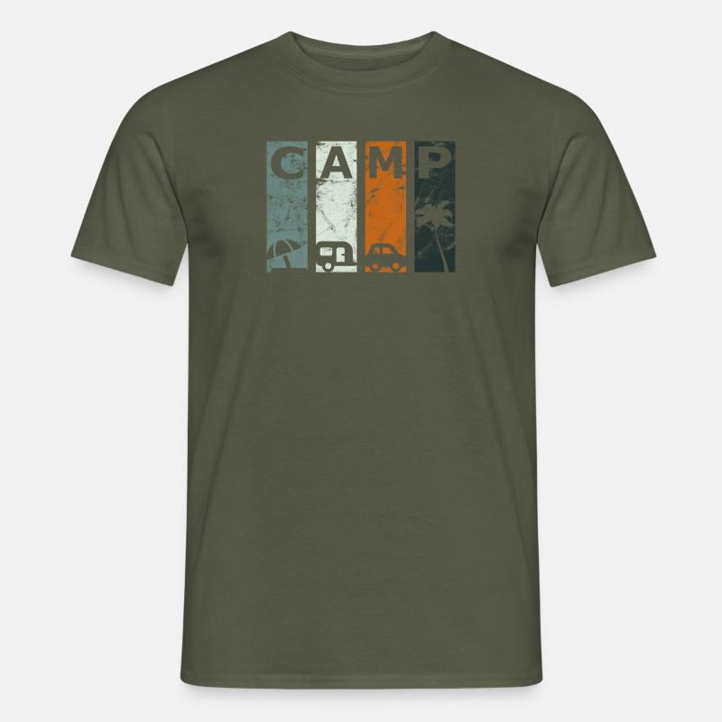 Camp Wohnwagen Camper - Männer T-Shirt - Militärgrün