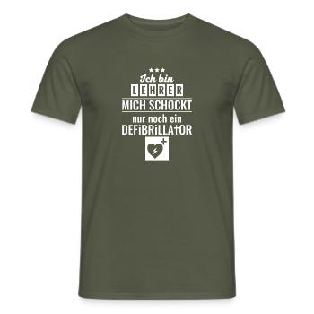 Lehrer defibrillator Geschenk Schule Professor - Männer T-Shirt - Militärgrün - Vorne - AI Model Male 178 light (178cm)