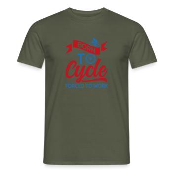 Born to cycle Geschenk Fahrrad Radfahrer Sport - Männer T-Shirt - Militärgrün - Vorne - AI Model Male 178 light (178cm)
