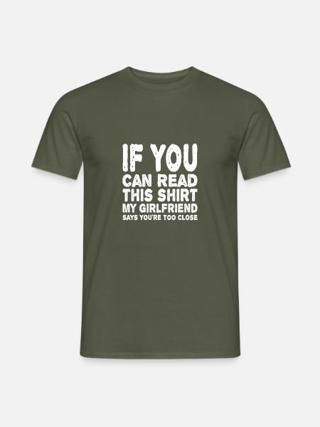 Feundin Eifersucht Spruch Lustig - Männer T-Shirt - Militärgrün