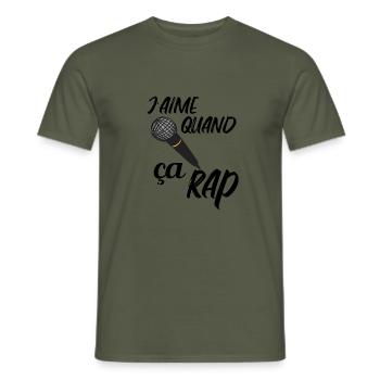 j aime quand ça rap - T-shirt homme - vert militaire - Devant - AI Model Male 178 light (178cm)