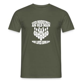 Bowling Kegel Gift Bowling Ball Bowler Bowling - Men's T-Shirt - military green - Front - AI Model Male 178 light (178cm)