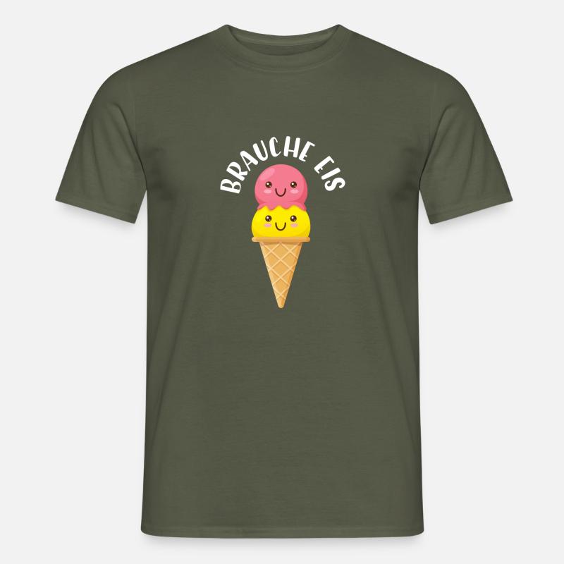 Brauche Eis - Männer T-Shirt - Militärgrün