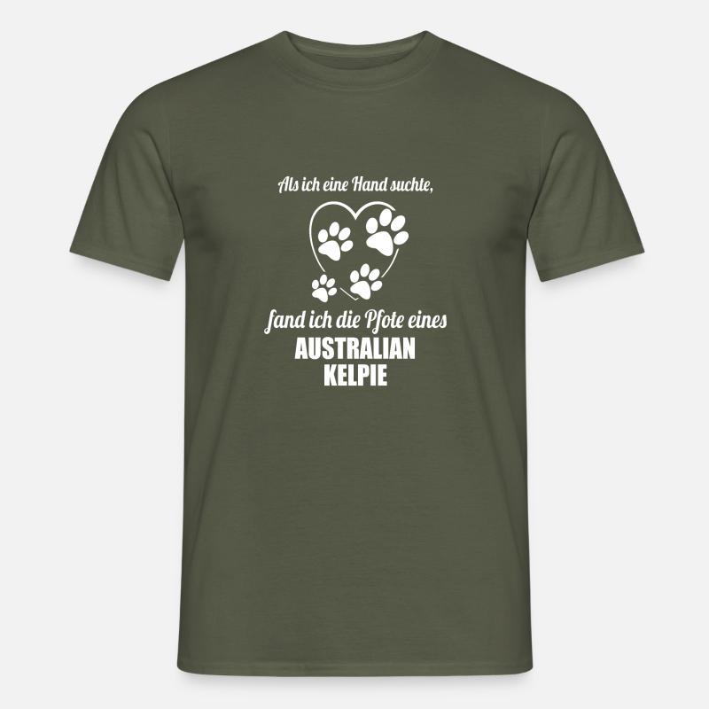 Hand & Pfote - Spruch - Australian Kelpie - Männer T-Shirt - Militärgrün