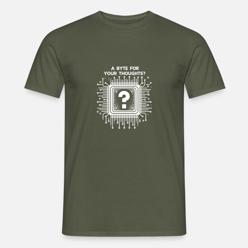 Un byte per i tuoi pensieri? - T-shirt uomo - verde militare