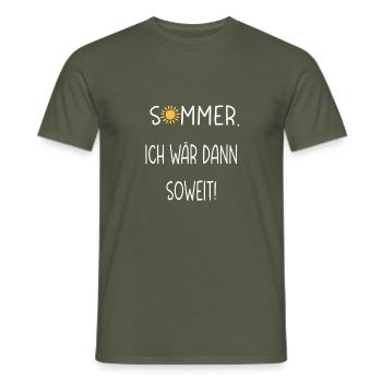 Sommer. Ich wär dann soweit! Lustige Sprüche - Männer T-Shirt - Militärgrün - Vorne - AI Model Male 178 light (178cm)