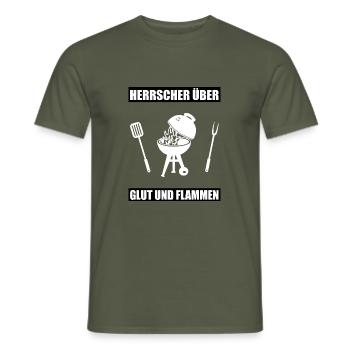 BBQ - Männer T-Shirt - Militärgrün - Vorne - AI Model Male 178 light (178cm)
