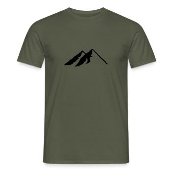 Klatring, tovværk, knob, bjerg, carbine, - Mænd T-shirt - armygrøn - Foran - AI Model Male 178 light (178cm)