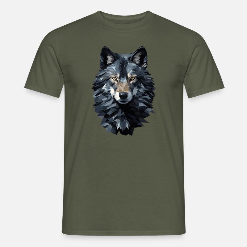 Wolf im Polygon Style - Männer T-Shirt - Militärgrün
