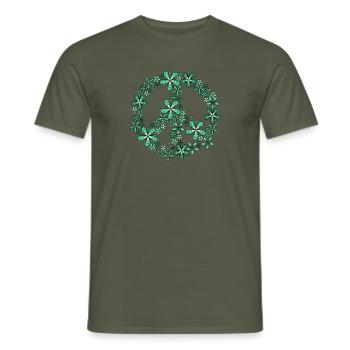 Peace - Männer T-Shirt - Militärgrün - Vorne - AI Model Male 178 light (178cm)