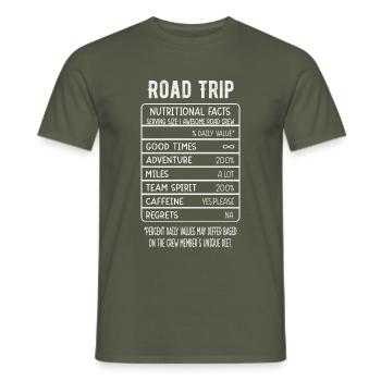 Road trip Funny Pictures Humor - Men's T-Shirt - military green - Front - AI Model Male 178 light (178cm)