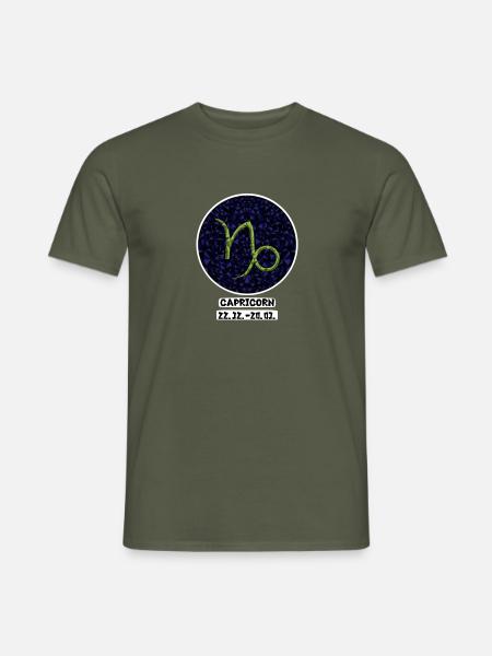 Capricorn 22.01-20.01 - Männer T-Shirt - Militärgrün
