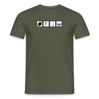 American Football Symbole Quadrate - Männer T-Shirt - Militärgrün - Vorne - AI Model Male 178 light (178cm)