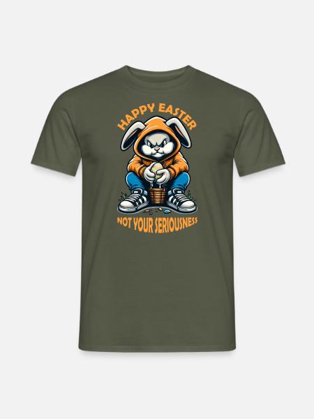 Happy Easter not your seriousness - Männer T-Shirt - Militärgrün