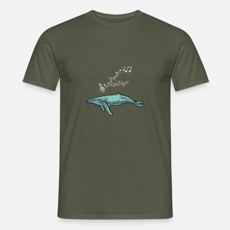 baleines mer poisson eau mer mer cachalot - T-shirt homme - vert militaire