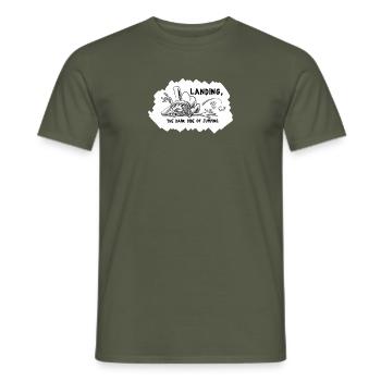 Landing - Men's T-Shirt - military green - Front - AI Model Male 178 light (178cm)